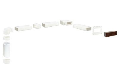 HAFELE SYSTEM 5/5a, 120mm BROWN AIRBRICK OUTLET 3m RIGID/FLEXIBLE DUCTING SET, 565.30.152